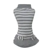 Vestido Listrado Cinza Fábrica Pet